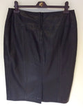 DE LUXE BY ITS BLACK LEATHER PENCIL SKIRT SIZE 14