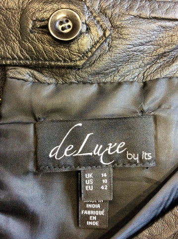 DE LUXE BY ITS BLACK LEATHER PENCIL SKIRT SIZE 14
