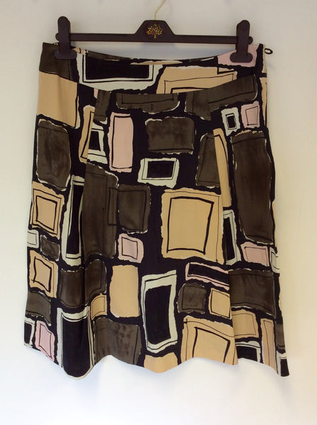 FENN WRIGHT MANSON PRINT COTTON & SILK SKIRT SIZE 14