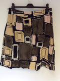 FENN WRIGHT MANSON PRINT COTTON & SILK SKIRT SIZE 14