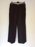 EMPORIO ARMANI BLACK WIDE LEG SPECIAL OCCASION TROUSERS SIZE 14