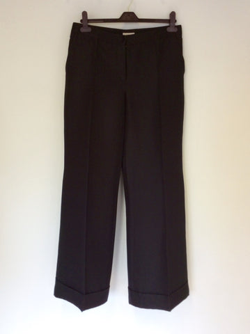 EMPORIO ARMANI BLACK WIDE LEG SPECIAL OCCASION TROUSERS SIZE 14