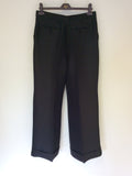 EMPORIO ARMANI BLACK WIDE LEG SPECIAL OCCASION TROUSERS SIZE 14