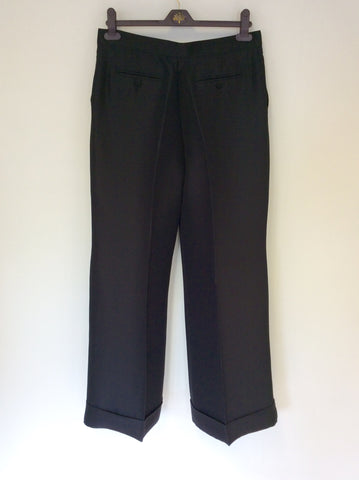 EMPORIO ARMANI BLACK WIDE LEG SPECIAL OCCASION TROUSERS SIZE 14
