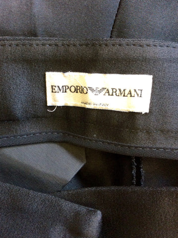 EMPORIO ARMANI BLACK WIDE LEG SPECIAL OCCASION TROUSERS SIZE 14