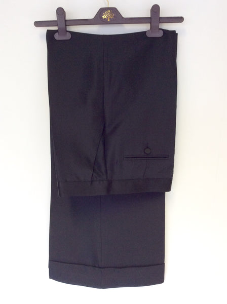 EMPORIO ARMANI BLACK WIDE LEG SPECIAL OCCASION TROUSERS SIZE 14