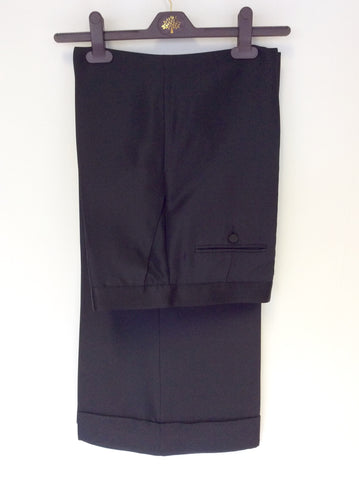 EMPORIO ARMANI BLACK WIDE LEG SPECIAL OCCASION TROUSERS SIZE 14