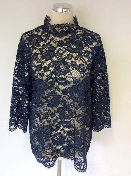 BRAND NEW BENETTON DARK GREEN LACE TOP SIZE XL