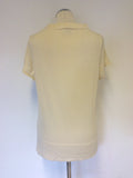 MAX MARA CREAM CASHMERE & SILK SHORT SLEEVE JUMPER SIZE L
