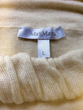 MAX MARA CREAM CASHMERE & SILK SHORT SLEEVE JUMPER SIZE L