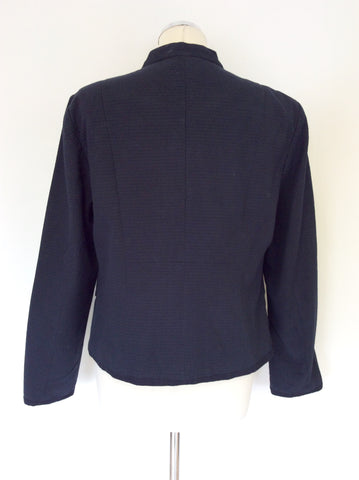 MINT VELVET DARK BLUE ZIP UP COTTON BLEND JACKET SIZE 16