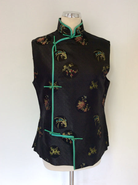 ARTISTIC PALACE BLACK SILK ENBROIDERED CHINESE TOP SIZE L