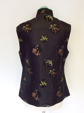 ARTISTIC PALACE BLACK SILK ENBROIDERED CHINESE TOP SIZE L