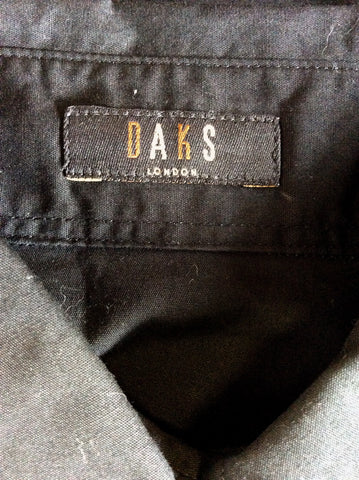 DAKS BLACK PLEATED FRONT SHIRT SIZE 14