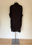 HOBBS DARK GREEN & BLACK LEOPARD PRINT SHIRT DRESS SIZE 16