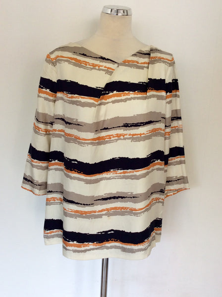 JAEGER SILK PRINT 3/4 SLEEVE TOP SIZE 14