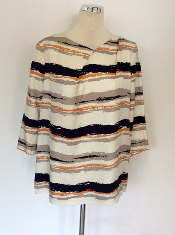 JAEGER SILK PRINT 3/4 SLEEVE TOP SIZE 14