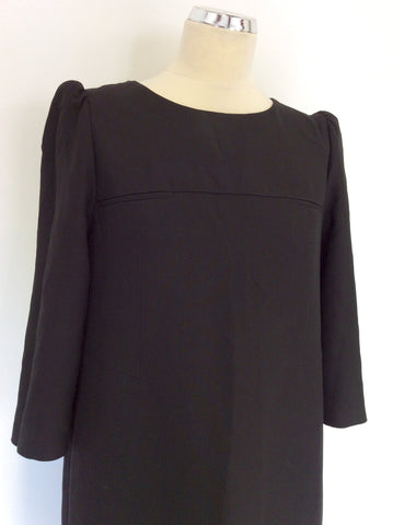 BRAND NEW ZARA WOMAN BLACK 3/4 SLEEVE SHIFT DRESS SIZE L