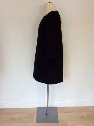 BRAND NEW ZARA WOMAN BLACK 3/4 SLEEVE SHIFT DRESS SIZE L