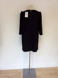 BRAND NEW ZARA WOMAN BLACK 3/4 SLEEVE SHIFT DRESS SIZE L