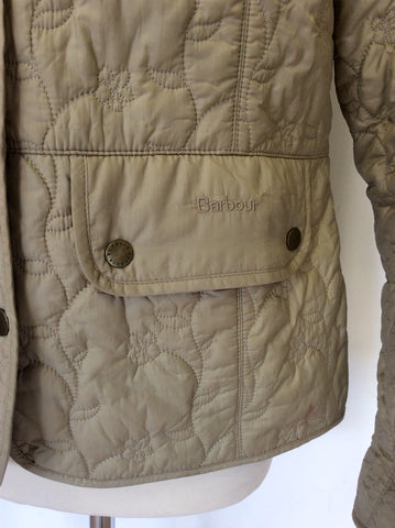 BARBOUR FLORA QUILTED JACKET IN STONE SIZE 14