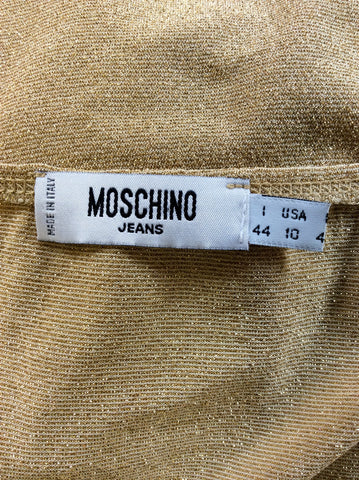 MOSCHINO JEANS GOLD GLITTER VEST TOP SIZE 14