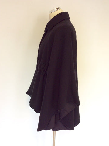 ALL SAINTS BLACK WOOL BLEND CAPE JACKET SIZE 6 WILL FIT LARGER