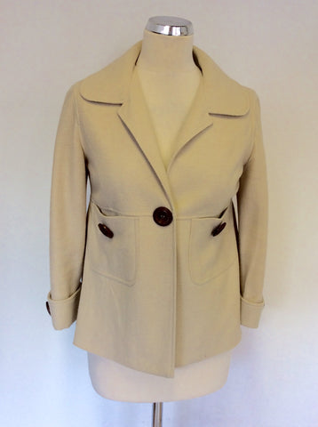 MANOUSH CREAM WOOL BOW TRIM JACKET SIZE 38 UK 10