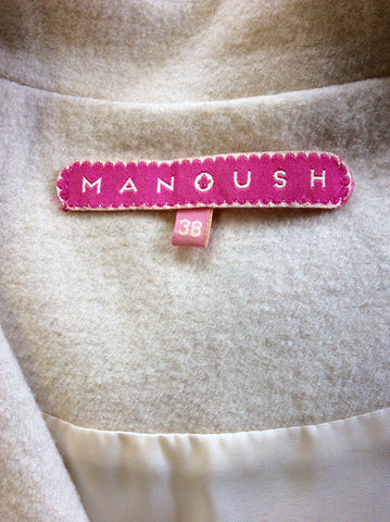 MANOUSH CREAM WOOL BOW TRIM JACKET SIZE 38 UK 10
