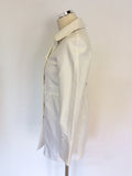 PUL & JOE WHITE COTTON DOUBLE BREASTED COAT SIZE 36 UK 8