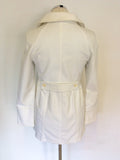 PUL & JOE WHITE COTTON DOUBLE BREASTED COAT SIZE 36 UK 8