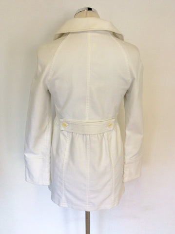 PUL & JOE WHITE COTTON DOUBLE BREASTED COAT SIZE 36 UK 8
