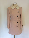KAREN MILLEN PALE PINK & WHITE KNEE LENGTH COAT SIZE 10