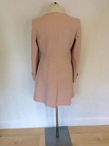 KAREN MILLEN PALE PINK & WHITE KNEE LENGTH COAT SIZE 10