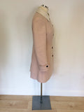 KAREN MILLEN PALE PINK & WHITE KNEE LENGTH COAT SIZE 10
