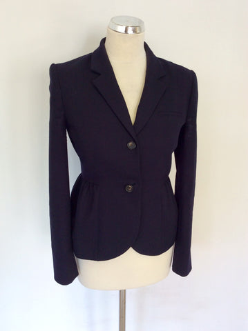 HOBBS NW3 DARK BLUE WOOL JACKET SIZE 8