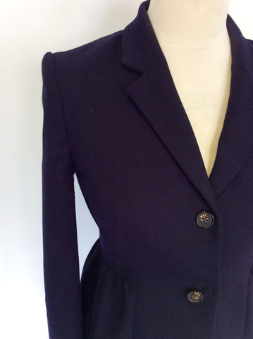 HOBBS NW3 DARK BLUE WOOL JACKET SIZE 8