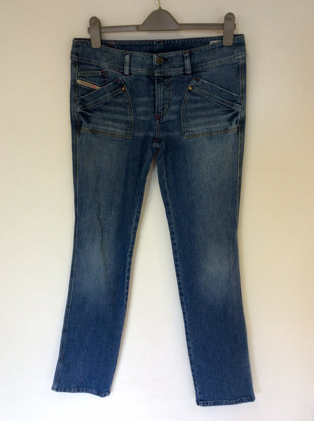 DIESEL RECKFLY BLUE STRAIGHT LEG JEANS SIZE 32W , 34 L