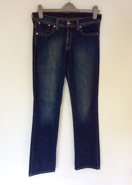 LEVIS DARK BLUE STRAIGHT LEG JEANS SIZE 30W X 34L