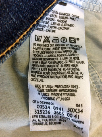 LEVIS DARK BLUE STRAIGHT LEG JEANS SIZE 30W X 34L