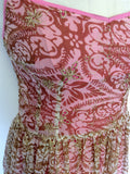 SITTING PRETTY SILK OVERLAY PINK LINED EMBROIDERED DRESS SIZE 10