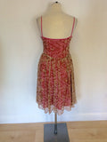 SITTING PRETTY SILK OVERLAY PINK LINED EMBROIDERED DRESS SIZE 10