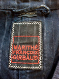 MARITHE FRANCOIS GIRBAUD NAVY BLUE PINSTRIPE WAISTCOAT TOP SIZE 42 UK 10
