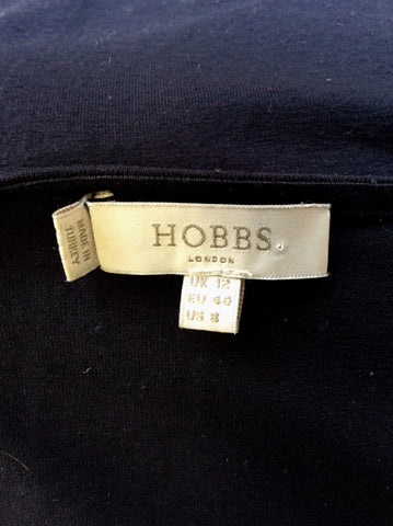 HOBBS NAVY BLUE STRETCH JERSEY WRAP  DRESS SIZE 12