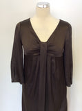 FENN WRIGHT MANSON BROWN SILK OCCASION DRESS SIZE 8