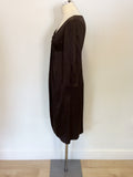 FENN WRIGHT MANSON BROWN SILK OCCASION DRESS SIZE 8