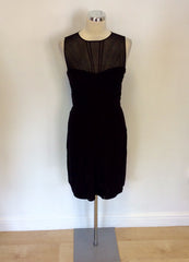 KAREN MILLEN BLACK SILK OCCASION DRESS SIZE 10