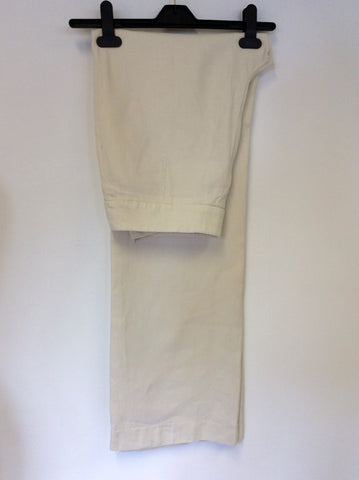 MAX MARA IVORY LINEN TROUSERS SIZE 14