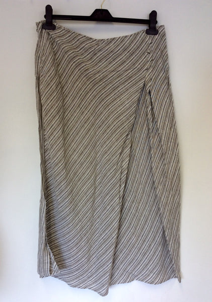 CREA CONCEPT STRIPED LINEN SKIRT SIZE 42 UK 14