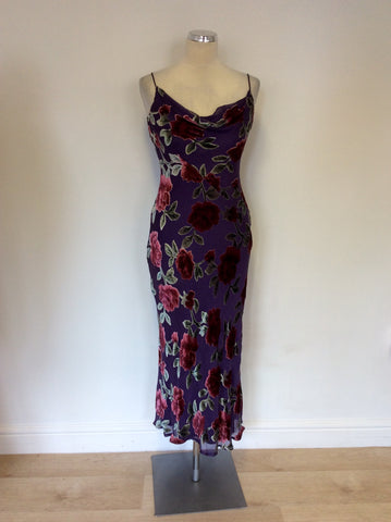 MONSOON PURPLE FLORAL PRINT STRAPPY DRESS SIZE 10